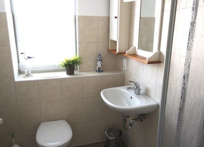 modernes Tageslicht-Bad mit Dusche