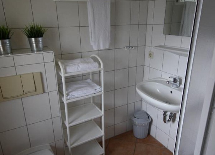 freundliches Tageslicht-Bad mit Dusche